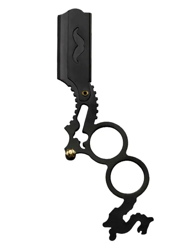 Multi-función de Barber barba maquinilla de afeitar de borde recto clásica Barbero de recortar las cejas cuchillas reemplazables afeitar la barba herramientas