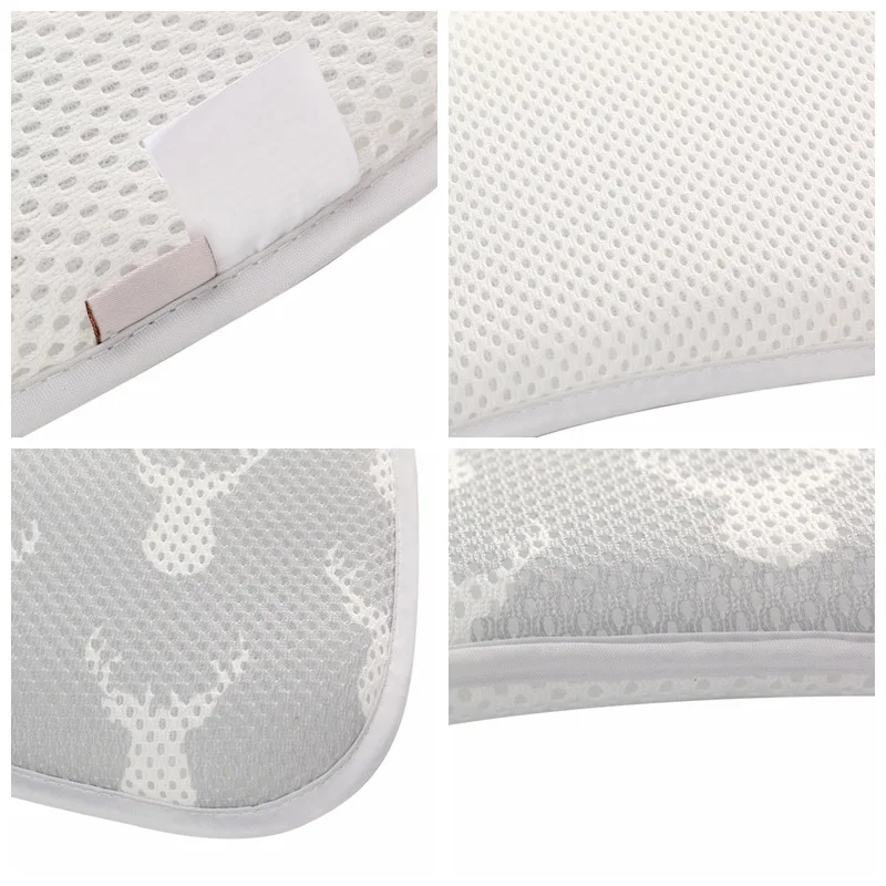 All Season Infant Baby Boys Girls Breathable Washable Anti Flat Head Baby 3D Pillow 3D Mesh Fabric Head Shaping Sleeping Pillow