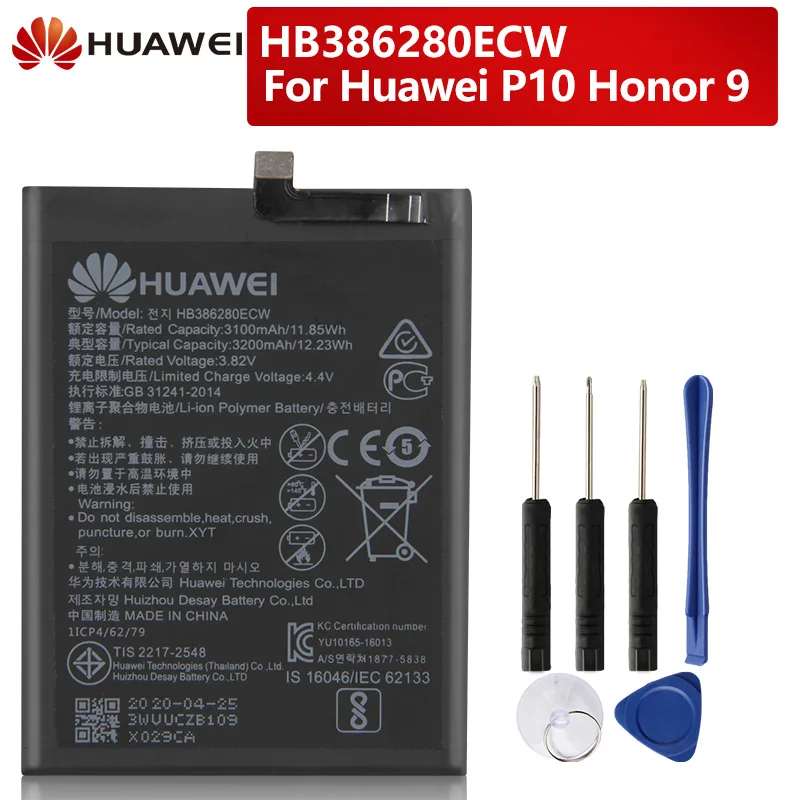Оригинальный запасной аккумулятор HB386280ECW для Huawei Honor 9 P10 Ascend STF AL10 3200