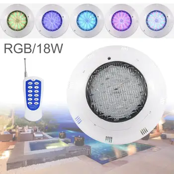 

IP68 18W AC12V LED RGB Black Base Submersible Light UnderWater Multi-Color Spotlight with Remote Controller for Swimming Pool