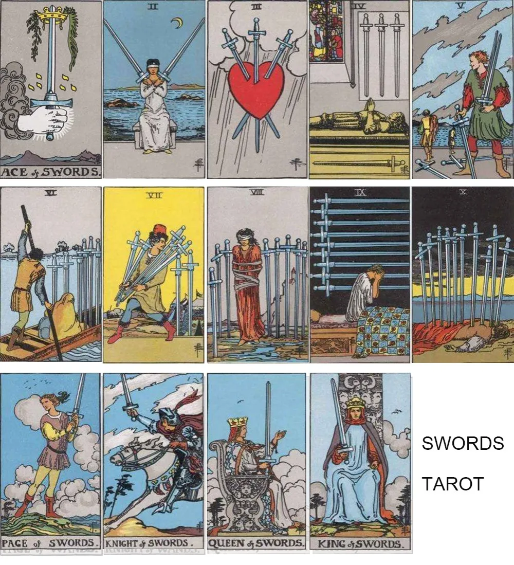 Dawapara Die Anzug von Schwerter Tarot Karte Amulett Anhänger Halskette Link Kette Edelstahl Goldene Schwarz Schmuck – Detail 3