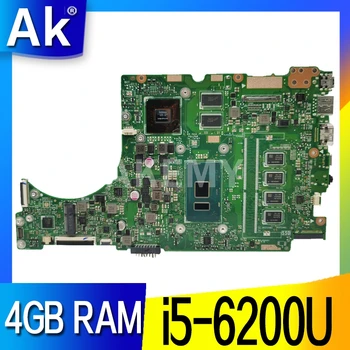 

Akemy laptop Motherboard For Asus UX310UVK UX310UQ UX310UQK RX310U RX410U UX410UV UX410UQ UX410UQK Mainboard i5-6200U 4GB RAM