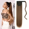 AZIR 22INCH Long Straight Wrap Around Clip On Ponytail Hair Extension Heat Resistant Synthetic Pony Tail Fake Hair 1