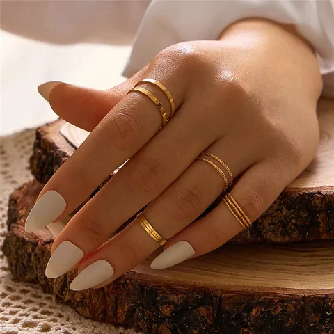 Fashion Jewelry Rings Set Hot Selling Metal Alloy Hollow Round Women Finger Ring For Girl Lady Party Wedding Gifts