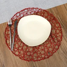 Полый Золотой металлический коврик для столовых приборов, тканый круглый стол, коврик для домашнего магазина, обеденный стол, изоляционная подставка для кофейных чашек Podkladki Na Stol