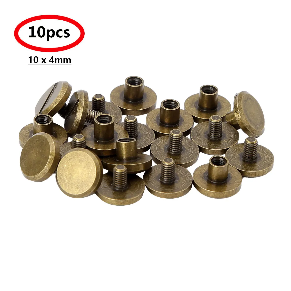 

10Pcs Chicago Screws Studs Kit Screw Post Fasteners for Leather Handicraft Repair Metal Solid Rivet Tack Button DIY Decor Screws