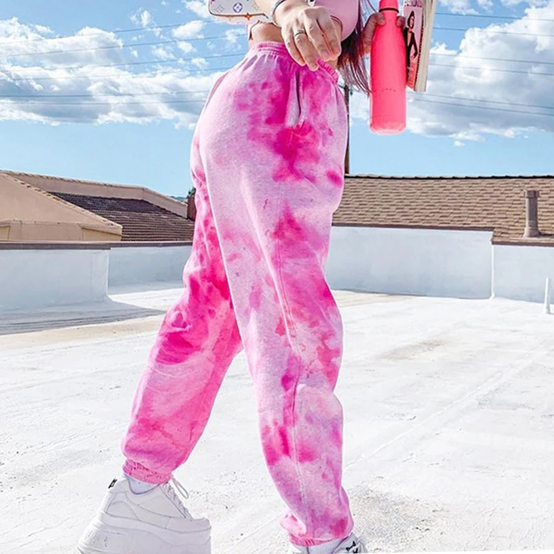 Женские Мешковатые брюки с высокой талией свободные для фитнеса в стиле хип хоп