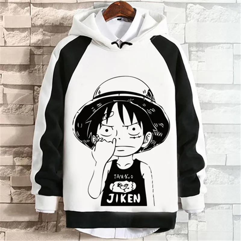 1 Одна деталь poleron Luffy Крутая толстовка с капюшоном с рукавом реглан Толстовка Пот homme аниме Harajuku Хип Хоп Стиль толстовки пальто Топы уличная - Цвет: 1
