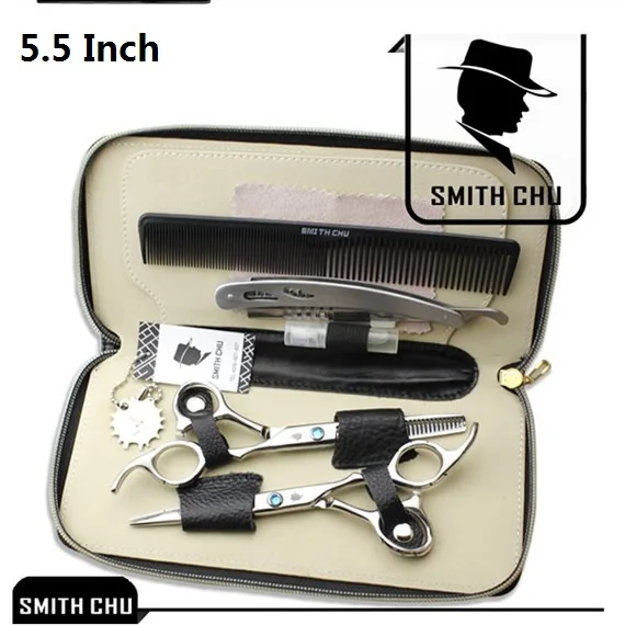 Smith Chu 6," 5,5" Профессиональные Парикмахерские ножницы Япония 440c стрижки волос ножницы, Салон Парикмахерская ножницы для волос Машинка для стрижки LZS0074 - Color: LZS0006 55 with bag