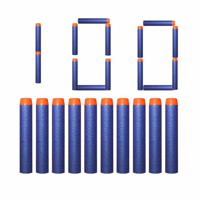 Refill Darts Bullets For Nerf N-strike Elite Series Blasters Children Toy Gun Blue Soft Bullet Foam Guns Accessories 100 pcs Round head