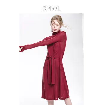 

Women's Clothing Dresses Christmas sexy pullover femme jurken work red wool knit dress plus size long 2019 autumn winter