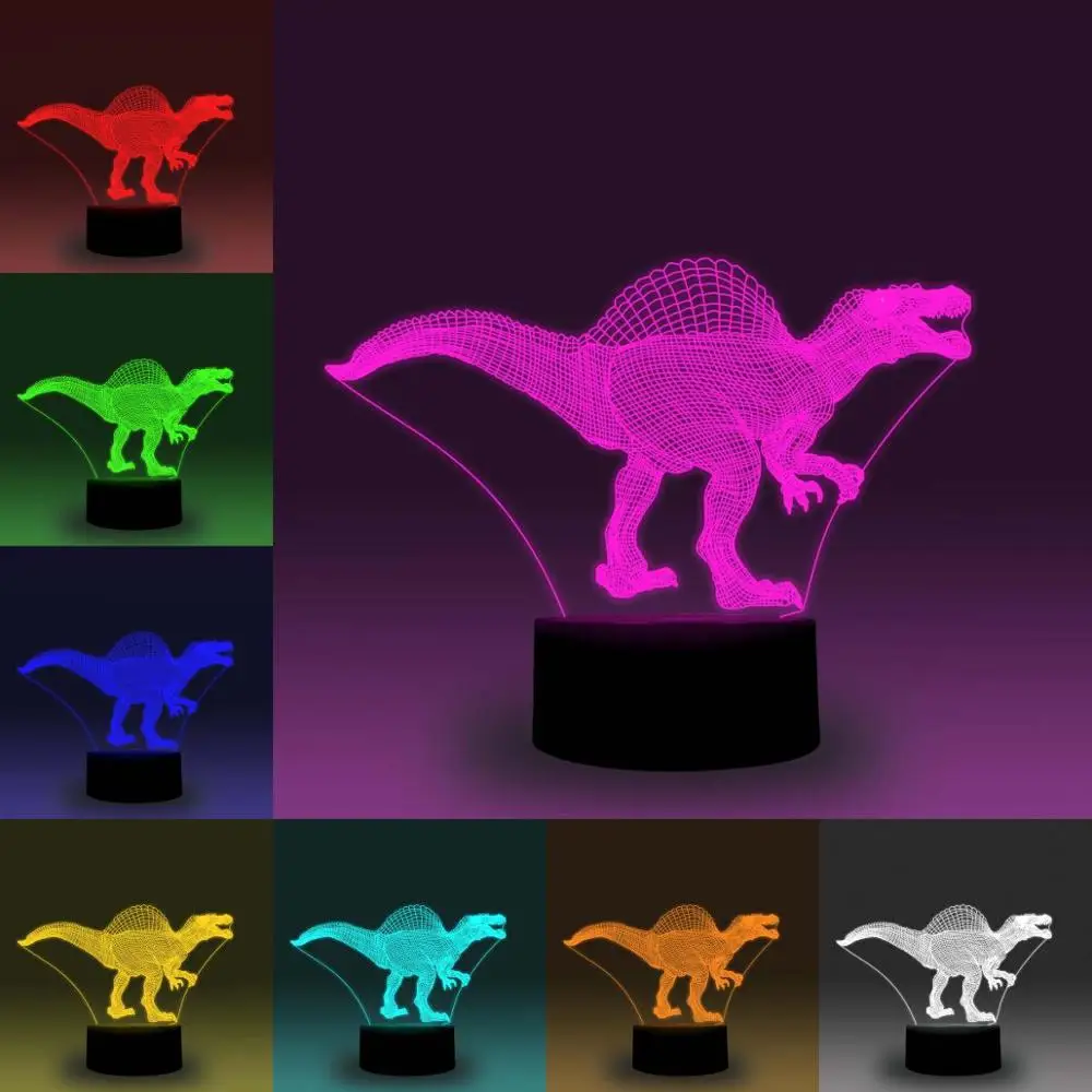 

NiteApps 3D Spinosaurus Dinosaur RGB LED Night Light Desk Table Illusion Lamp Holiday Birthday Gift APP/Touch Control