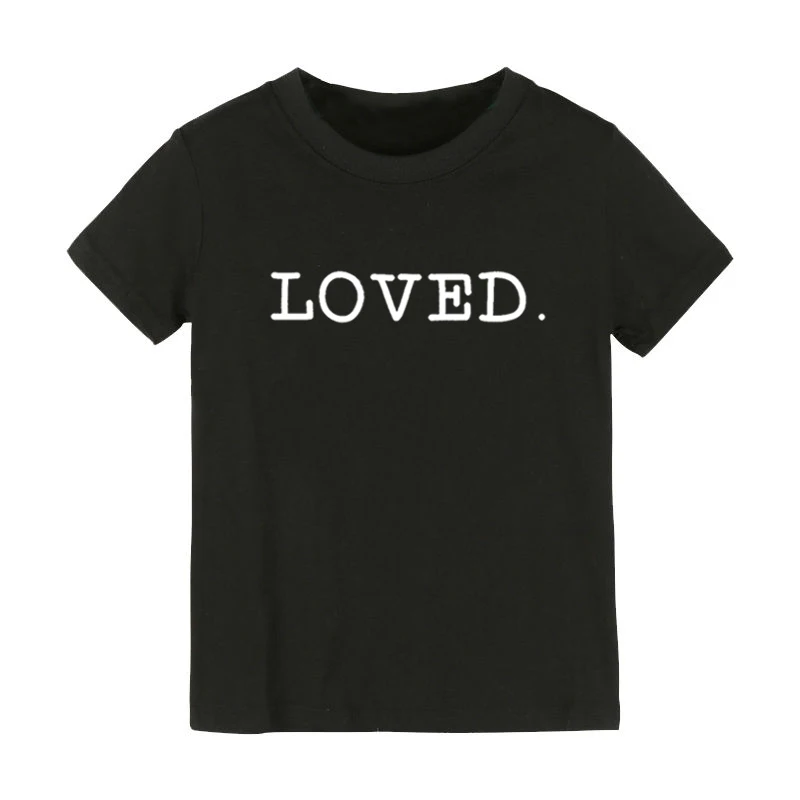 

Loved Letters Print Kids tshirt Boy Girl shirt Children Toddler Clothes Funny Street Top Tees CZ-166
