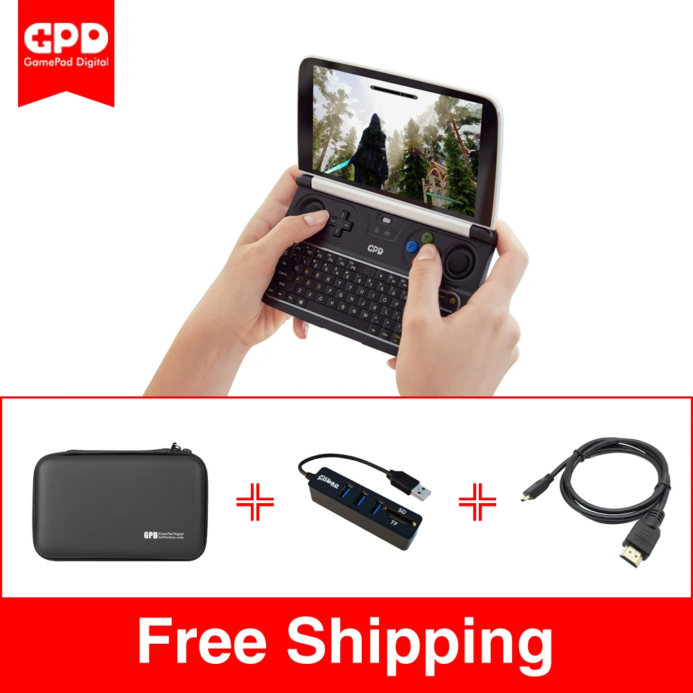 GPD WIN 2 Gaming Laptop RAM 8GB ROM 256GB Mini Portable Computer Netbook 6 Inch Intel Core M3-8100Y IPS Touch Screen Windows 10