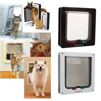 

Strong Dog Door 4 Functions Pet Safety 2 Colors Milk Cat Cat Door Puppy Door Kitten S/M/L