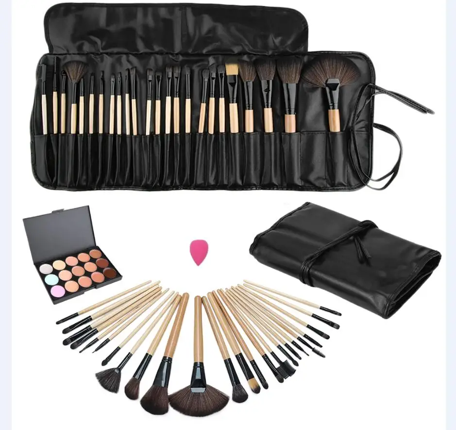 Makeup Set Профессиональный макияж консилер Мода 15-цветная Косметика platte 24 шт профессиональная косметическая Кисть Губка слоеный Набор - Цвет: Makeup Set