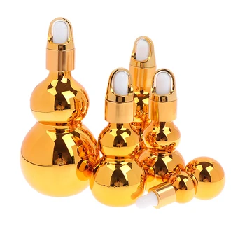 

1PC Gourd Shaped Glass Bottles With Oil Dropper Bottles Travel Dispensers For Makeup Liquid 10/20/30/50/100ml