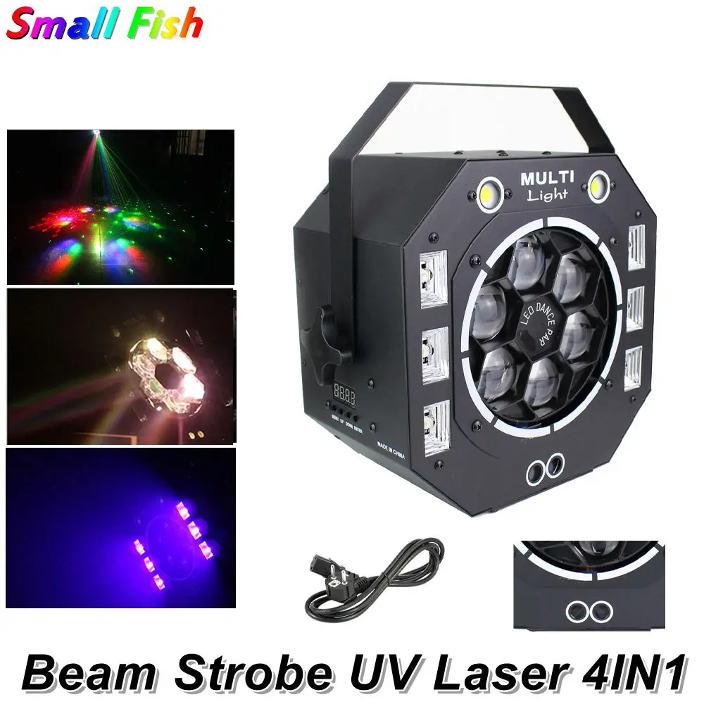 

2020 Sales Laser Strobe Beam UV Light 4IN1 DMX512 Control Dj Stage Effect Light For Disco Party Light Wedding Disco Decoration