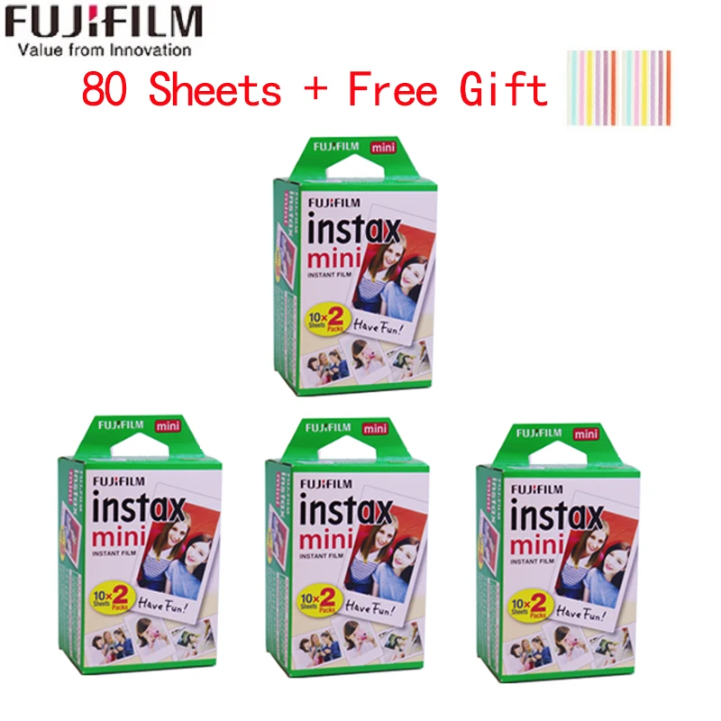 10-200 листов Fujifilm instax mini 9 фильм белый край 3 дюймов широкая пленка для Фотоаппарат моментальной печати mini 8 7s 25 50s 90 фото бумага - Цвет: 80 Sheets