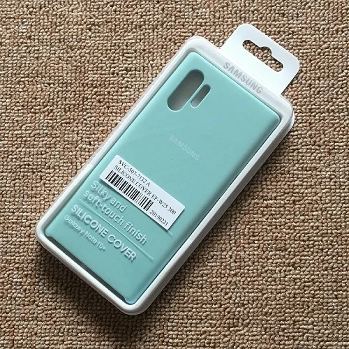 Light Blue Samsung Note10 Plus шелковистый мягкий жидкий силиконовый чехол Ofiice стиль чехол для Galaxy Note 10 Pro Plus Note 10+ с коробкой - Цвет: Light Blue