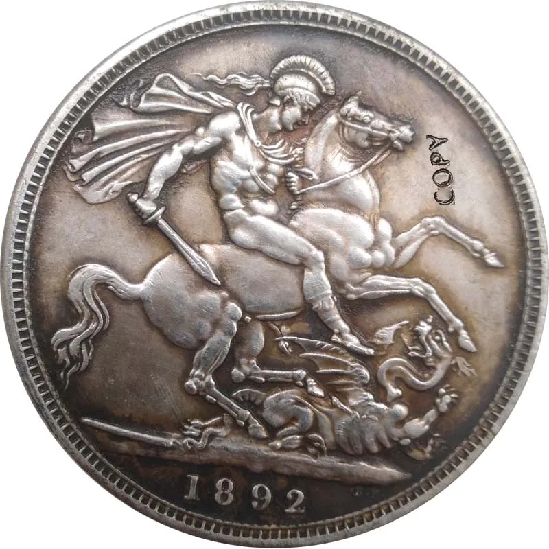 1892 1887-1892 Королева Великобритании Виктория монеты КОПИЯ Виктории Sovereign монеты коллекционные - Цвет: 1892