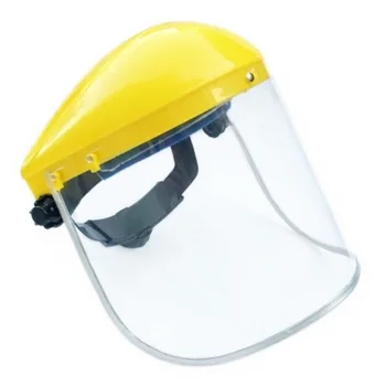 

Face Screen Shields Yellow Top Edged Face Shield Visor Eye Protection Guard Safety Work Wear Cover Supplies