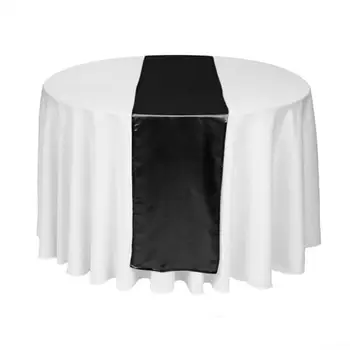 

Wedding Table Decoration Black Satin Table Runner