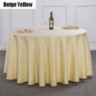Beige Yellow Добби круглая скатерть винно-красная/белая/бежевая/красная/фиолетовая скатерть для ресторана скатерть для обеденного стола домашний декор для стола - Цвет: Beige Yellow