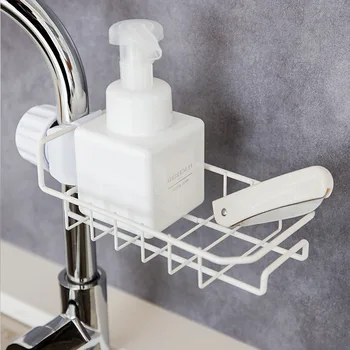

Tap Storage Shelf Iron Art Kitchen Pool Storage Water Draining Useful Product Rack Sink Sink Dishcloth Rack Hanging Basket