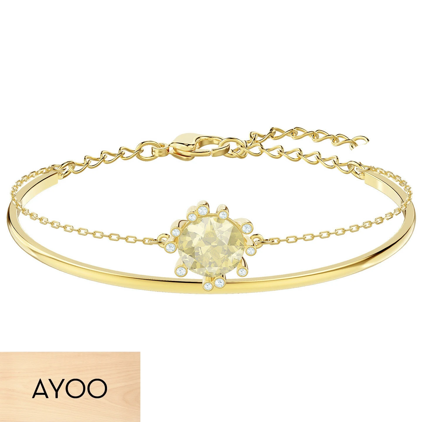 AYOO высокое качество SWA леди SWA теплый любовь Элегантный Модный Солнечный кристалл браслет ювелирные изделия