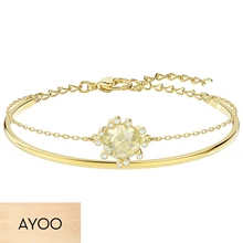 AYOO высокое качество SWA леди SWA теплый любовь Элегантный Модный Солнечный кристалл браслет ювелирные изделия