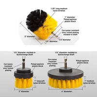 3pcs/Set 2/3.5/4'' Electric Power Scrubber Brush Set for Car Drill Scrubber Brush for Cleaning Cordless Drill Attachment Kit