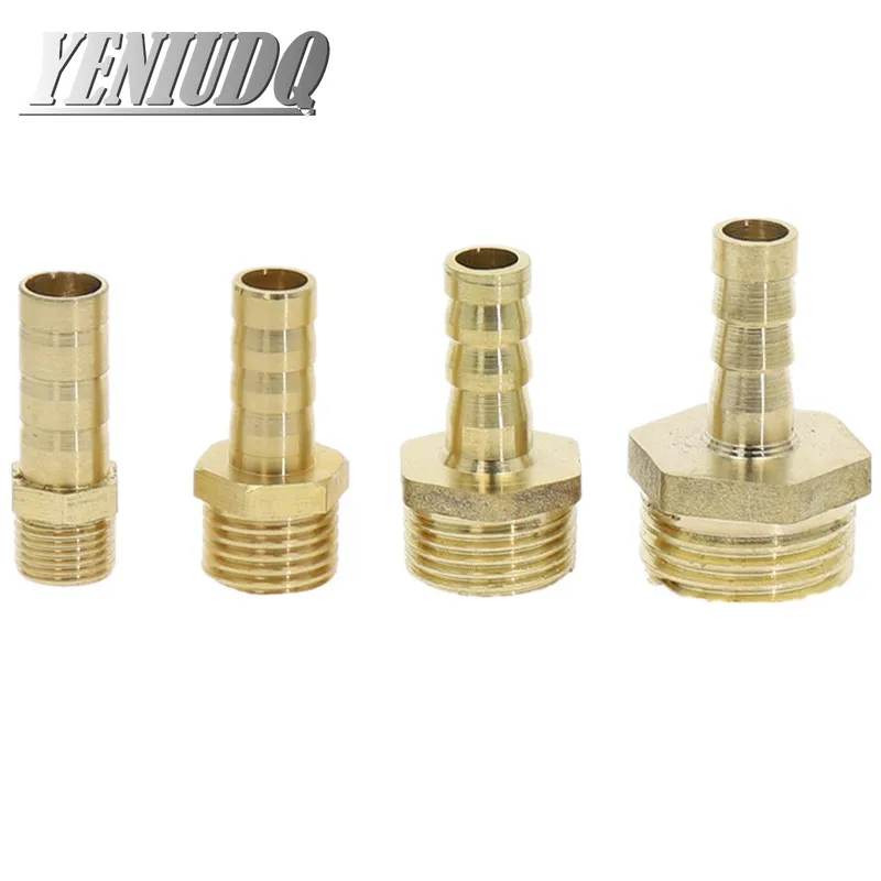Sturdy 10pcs Plastic Pipe Fitting 4mm 6mm 8mm 10mm 12mm 14mm Hose Barb Tail 1/2 3/4 BSP Male Connector Joint Copper Coupler Adapter Size : 20mm, Thread Specification : 1l2 inch 