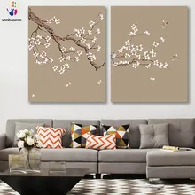 DIY картинки для раскраски по номерам с цветами абрикосовый цветок картина для рисования по номерам в рамке домашний декор из двух частей