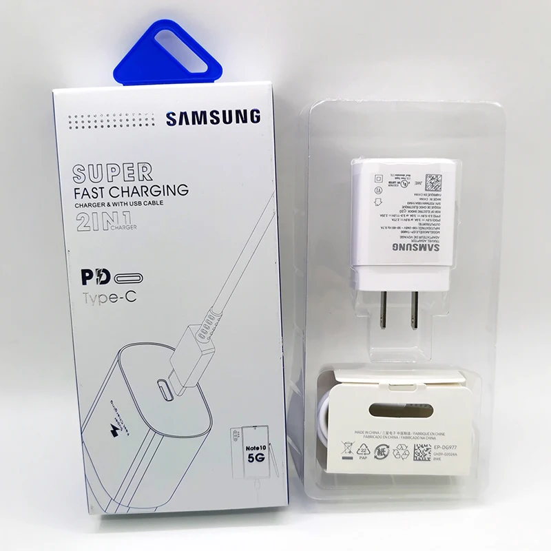 Супер быстрое зарядное устройство для samsung Note 10 S10 Plus супер быстрое зарядное устройство США штекер PD 25 Вт Супер адаптер питания для быстрой зарядки кабель типа C