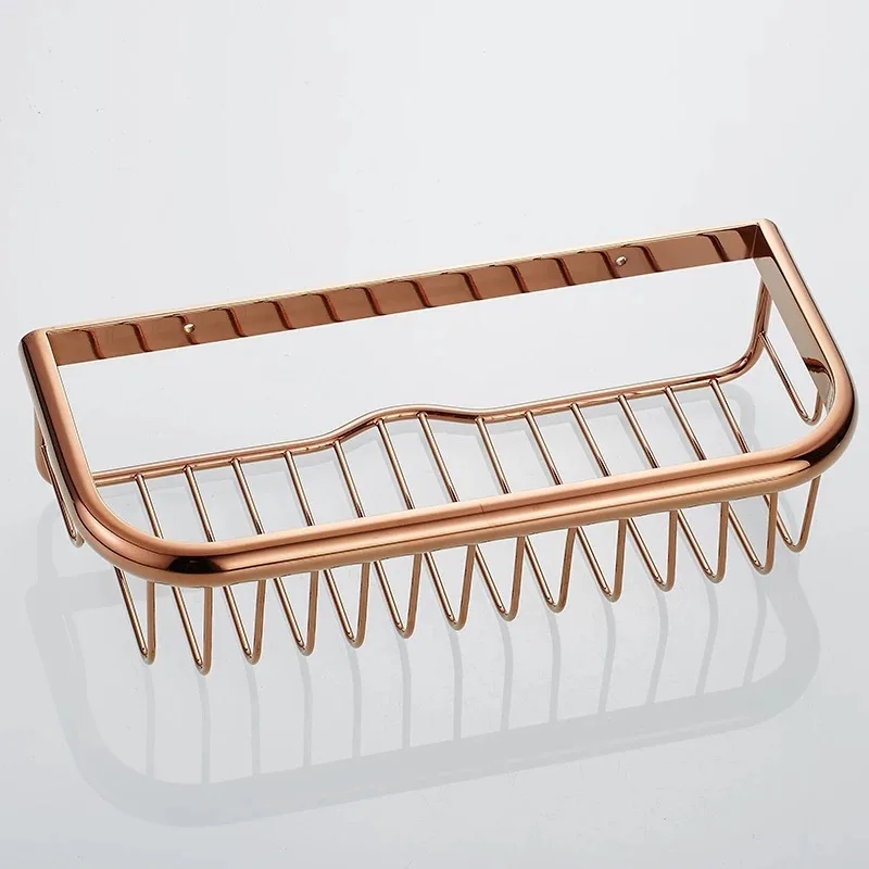 Jobfel Copper Gold Storage Shelf Rectangular Bathroom Mesh Basket Black And White with Pattern Hardware Accessories 30 Cm Thick