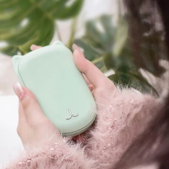 

New Cute USB Rechargeable Hand Warmer and 3600Ma Power Bank 5V Mini Portable Travel Handy Long-Life Pocket Hand Warmer Green