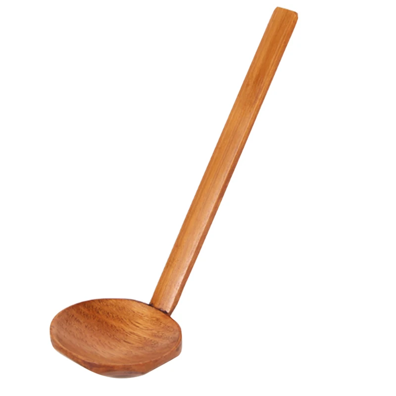 Japanese Style Long Handle Wooden Spoon Ramen Spoon Pot Colander