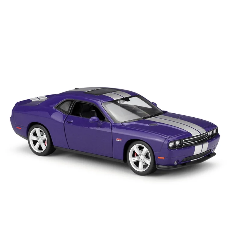 WELLY литье под давлением 1:24 Масштаб 2012 DODGE Challenger SRT модель симулятора автомобиля игрушечный автомобиль металлический сплав игрушечный автомобиль для мальчика Коллекция подарков - Цвет: Purple