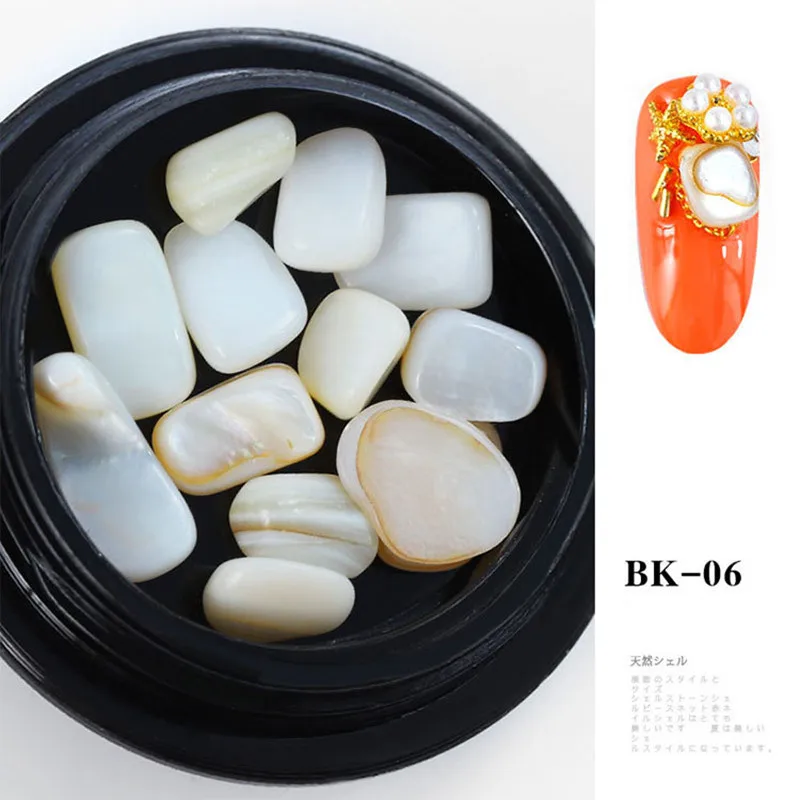BK-06 Lamemoria, 1 коробка, 3D оболочка, необычные украшения для ногтей, УФ-гель, слайдер для ногтей, мерцающие жемчужные украшения, советы для маникюра - Цвет: BK-06
