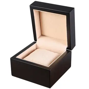 

NICERIO Single Watch Box Wooden Watch Holder Organizer Jewelry Bracelet Storage Gift Case for Birthday Party Gift (Black)