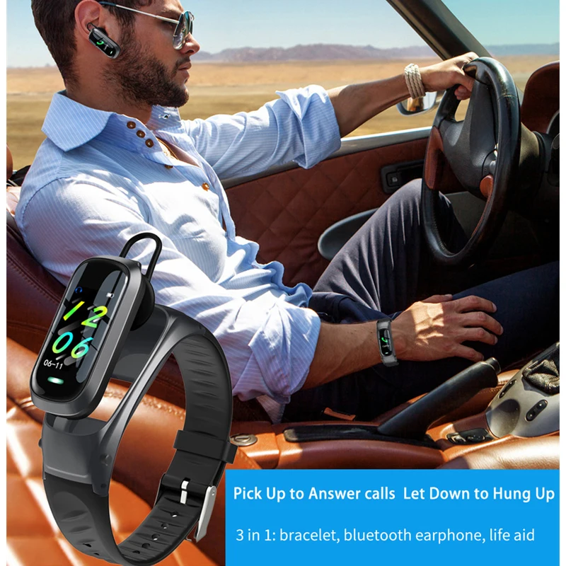 GIAUSA B9 Bluetooth наушники браслет пульсометр Монитор артериального давления музыка