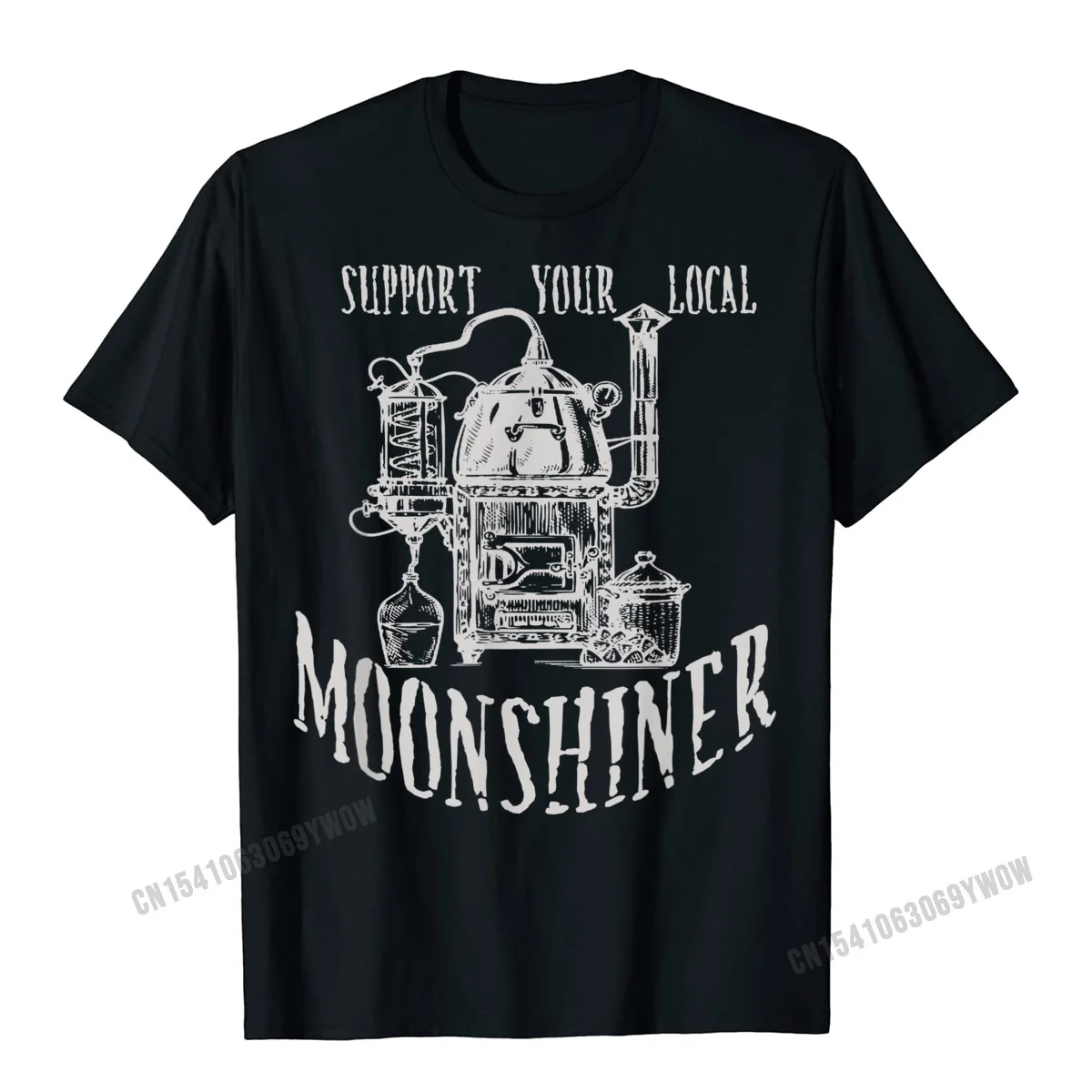Casual All Cotton Men Short Sleeve Tees Normal ostern Day Tshirts Design Tops Shirts Latest Crewneck Free Shipping Support Your Local Moonshiner Funny Moonshine T-Shirt__1080 black