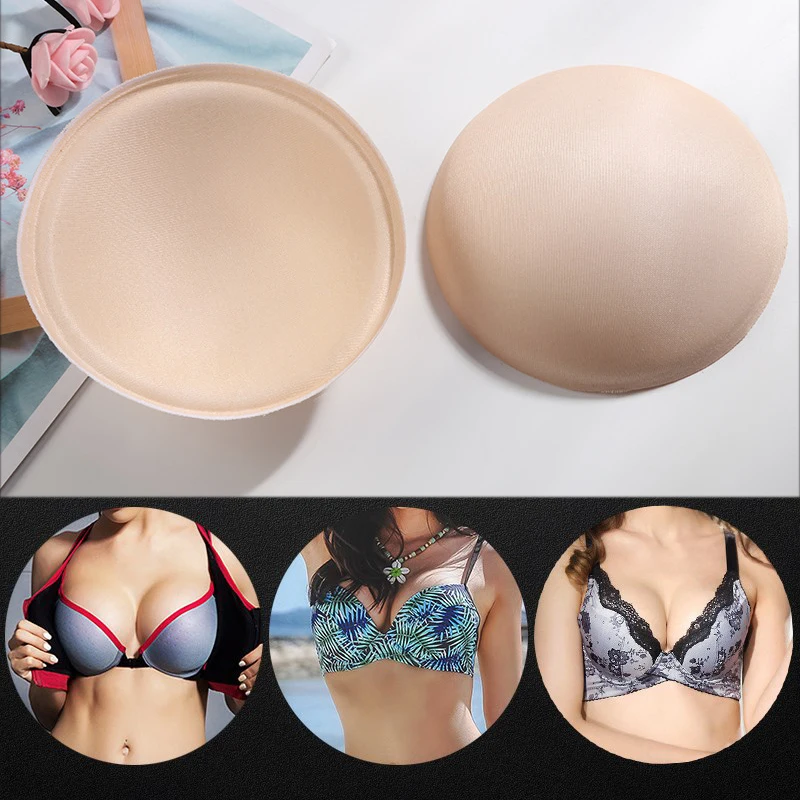 Women Foam Top Bra Pads Pair Insert Breast Enhancer Push Up Bikini Pad Swim  Wear