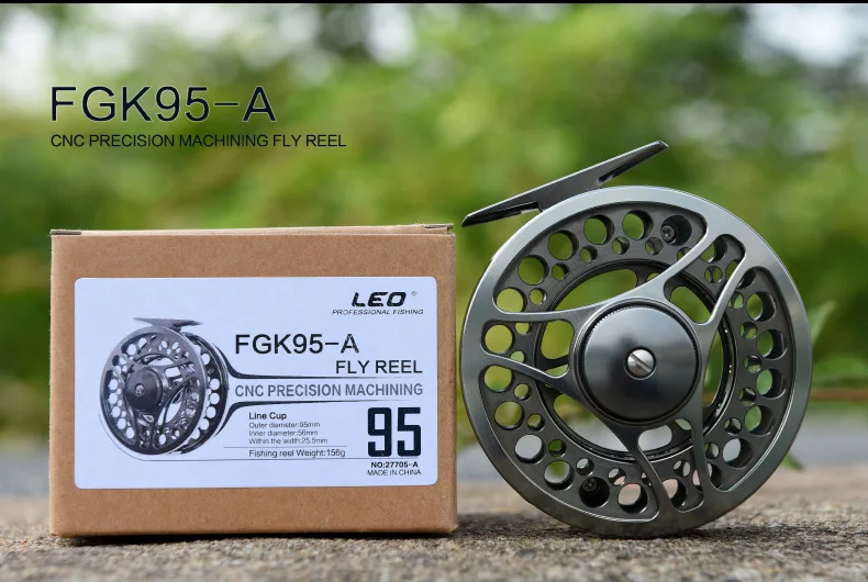 As pictures show Leo катушка для ловли нахлыстом FGK95 полностью металлический маховик с ЧПУ из алюминиевого сплава 3BB лицевая сторона катушка рыбацкой удочки Шестерня 27705 аксессуары Pesca - Цвет: As pictures show
