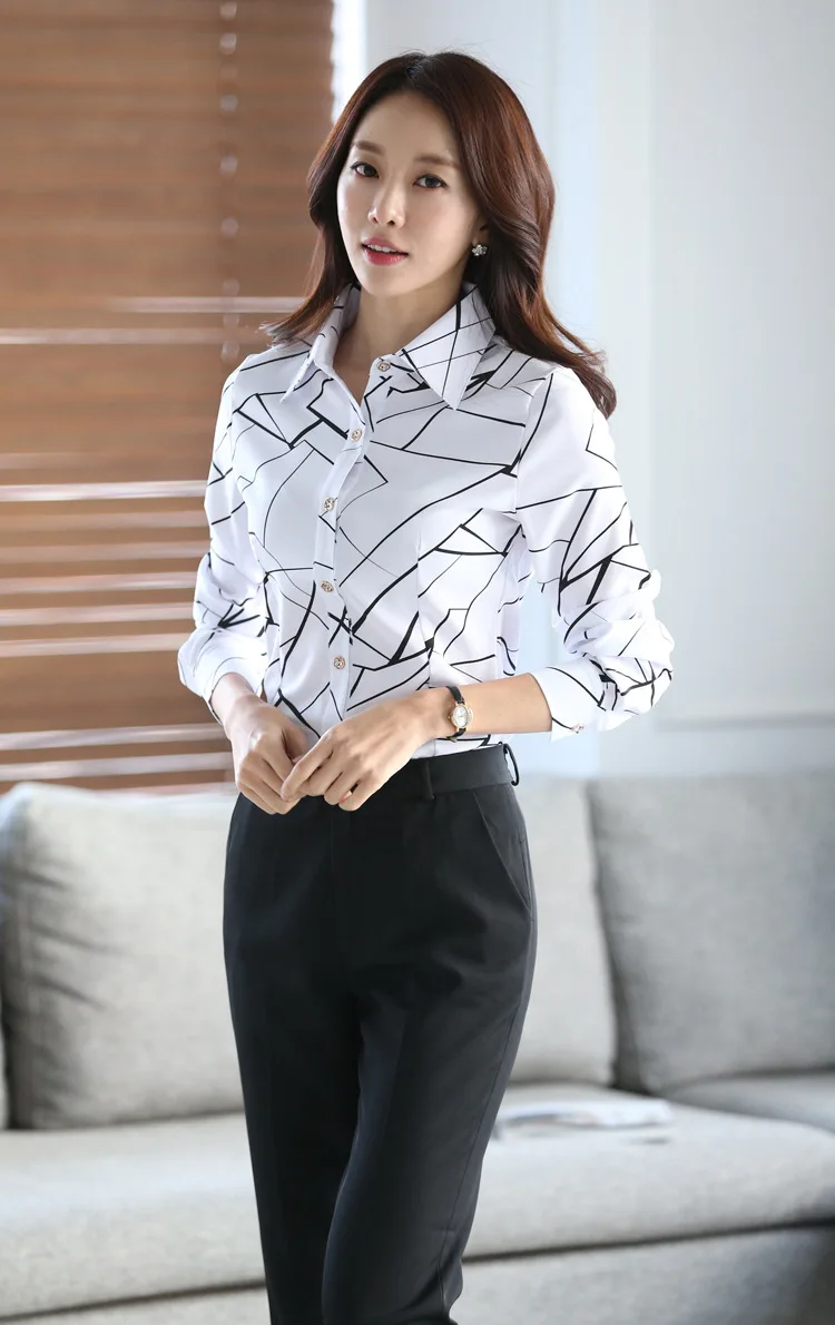 Elegant Printed Shirt Women's Spring 