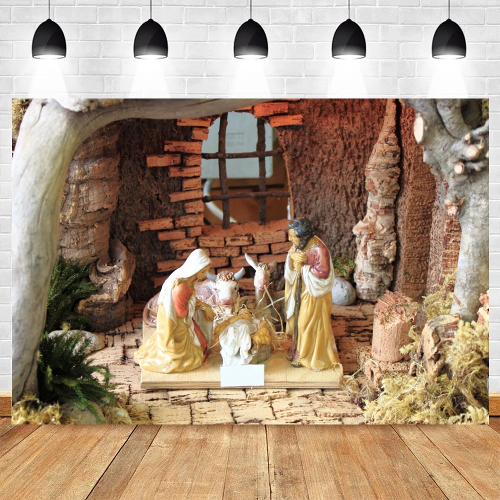 

Yeele Nativity Backdrop Tree Hole Brick Cave Godfather Virgin Background Baby Photographic Photography Photo Studio Photophone