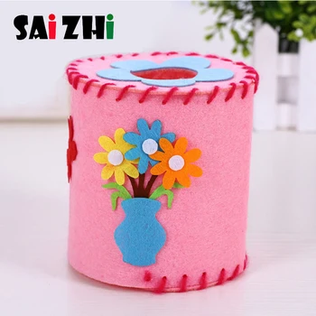 

Saizhi Cartoon Tissue Box Felt Kits Non-woven Cloth Craft DIY Sewing Set Felt Handwork Material DIY Needlework Supplies Kits
