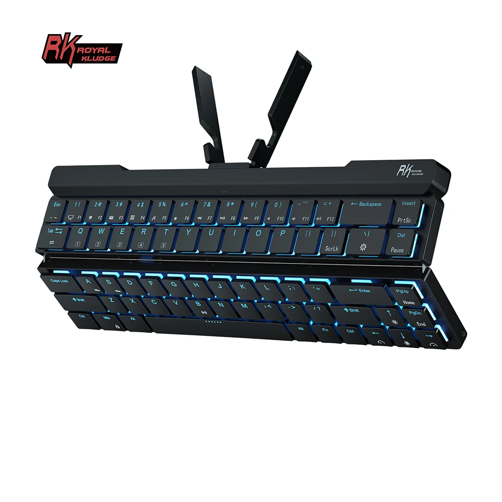 magic keyboard pc RK925 Royal Kludge Foldable Mini Mechanical Keyboard Blutooth Wireless USB Wired Portable for Travel for Laptop PC 68 Key Black korean computer keyboard Keyboards