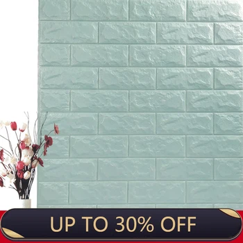

DIY Self Adhensive 3D Brick Wall Stickers Living Room Decor Foam Waterproof Wall Covering Wallpaper For TV Background Kids Room